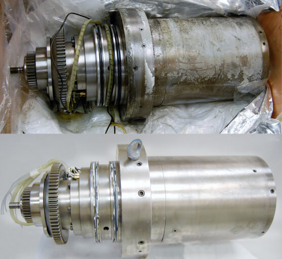 Mazak FH spindle repair and rebuild_before and after 